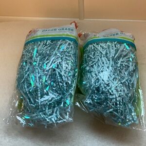Shimmering Blue Paper Grass for Holiday Decor